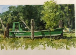 Oyster boat painting