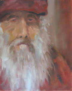 Painting of an old man with a white beard