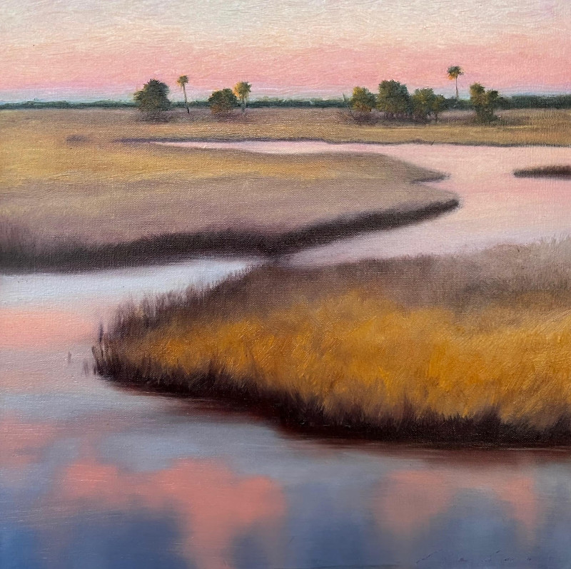 Gabriella Fiabane Marsh Sunset 12x12 oil on linen canvas $700