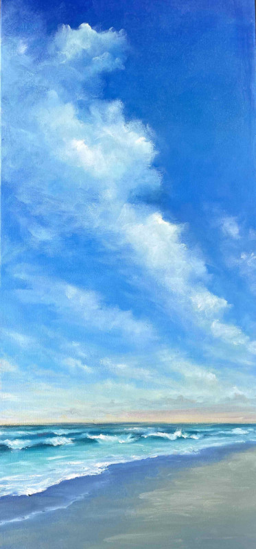 Christine Black Evening on St. George Island 40x16 oil on canvas $1800