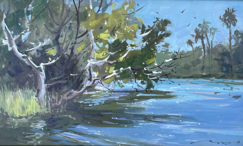 Mary O. Smith Close to the River 6x12 gouache on board $300