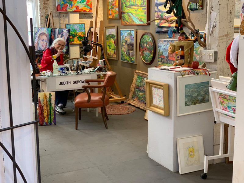 Judith's studio at the Tannery Row Artist Colony