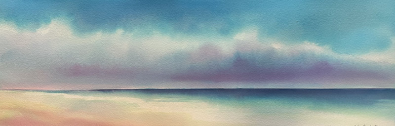 Christine Black Summer Solstice 11x24 matted watercolor $375.
