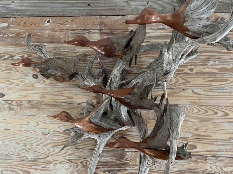 Daryl Freed Dawn's Splendor cedar-driftwood $5700. Daryl Freed Dawn's Splendor cedar-driftwood $5700.