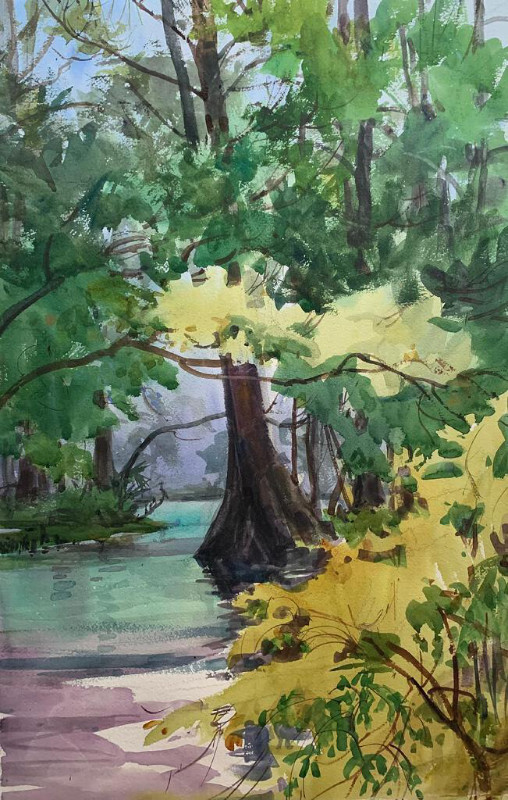 Mary O. Smith Paddle Trail 22x15 watercolor $750.