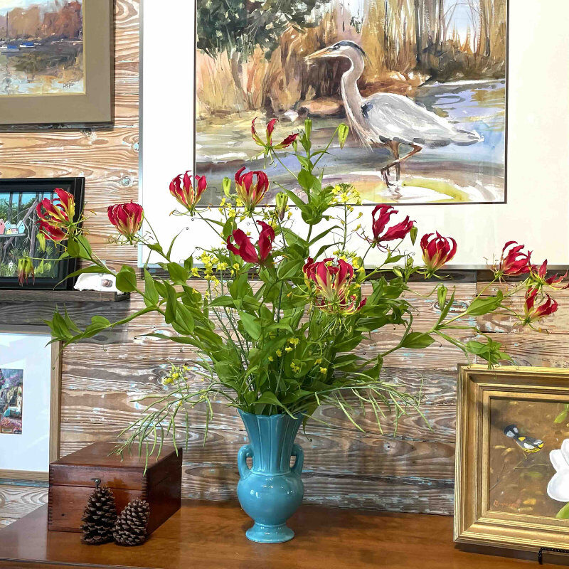 Flowers on side table