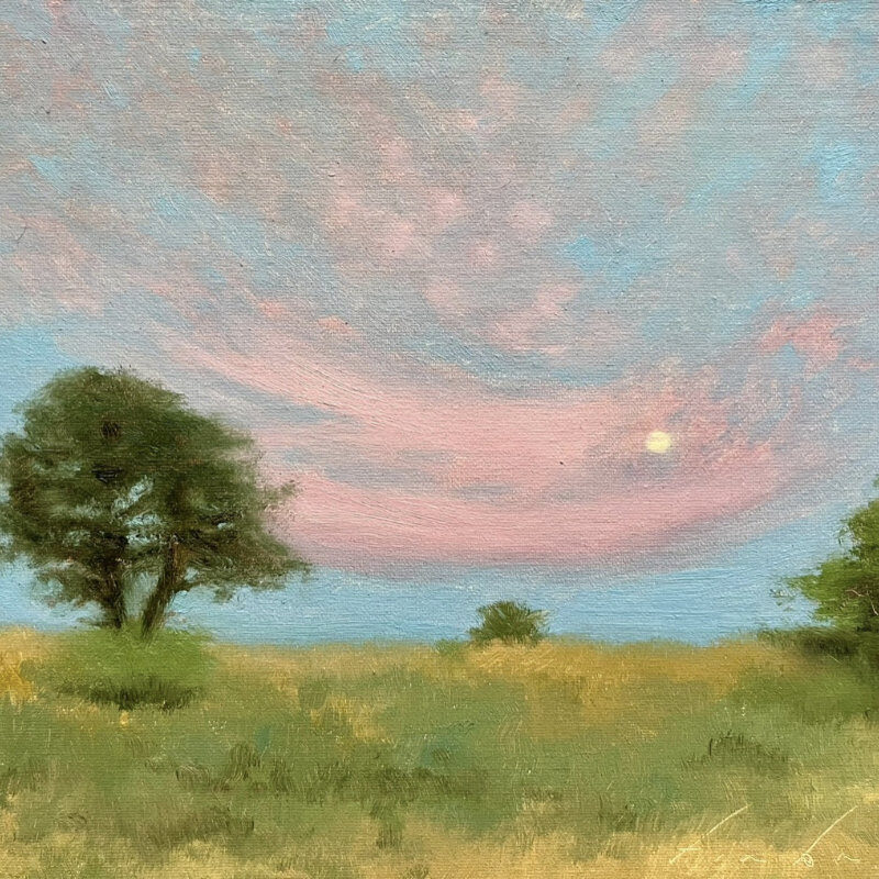 Gabriella Fiabane Harvest Moon 8x10 oil on linen-board $650