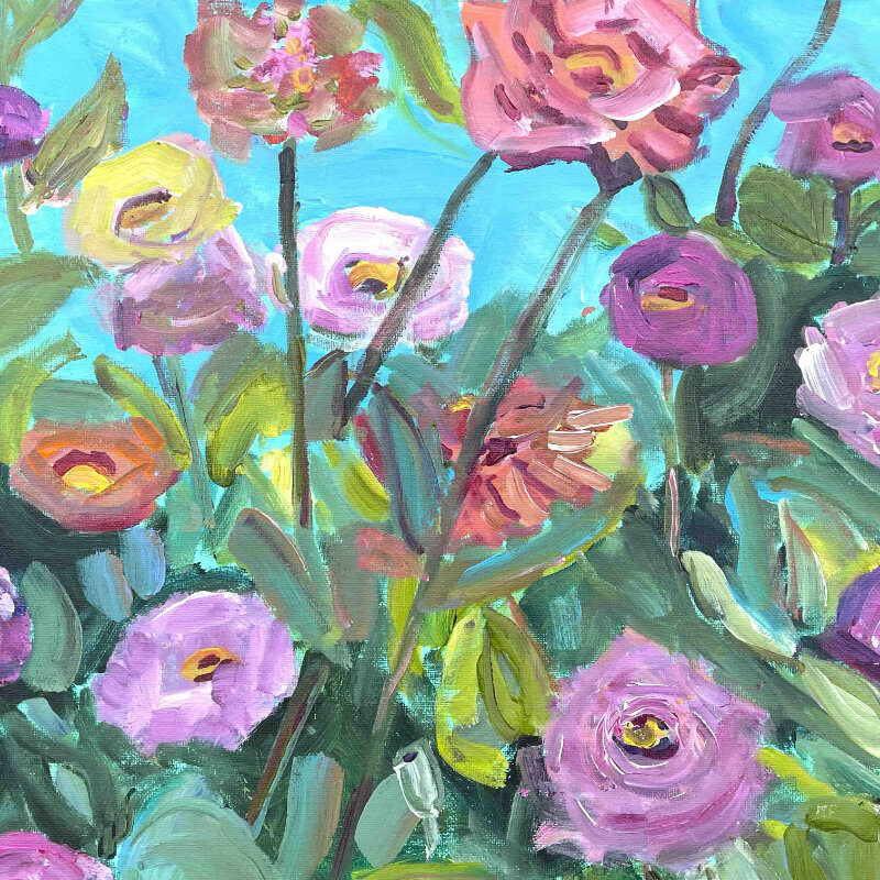 Holly Brown Summer Flowers for You 16x20 acrylic on canvas $300