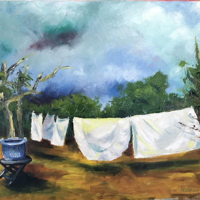 Melissa Watson Clothesline 2 20x24 oil on canvas